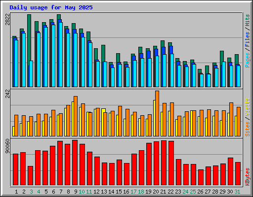 Daily usage for May 2025