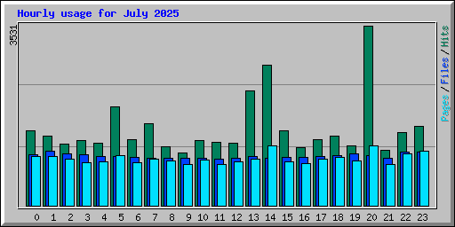 Hourly usage for July 2025