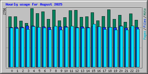 Hourly usage for August 2025